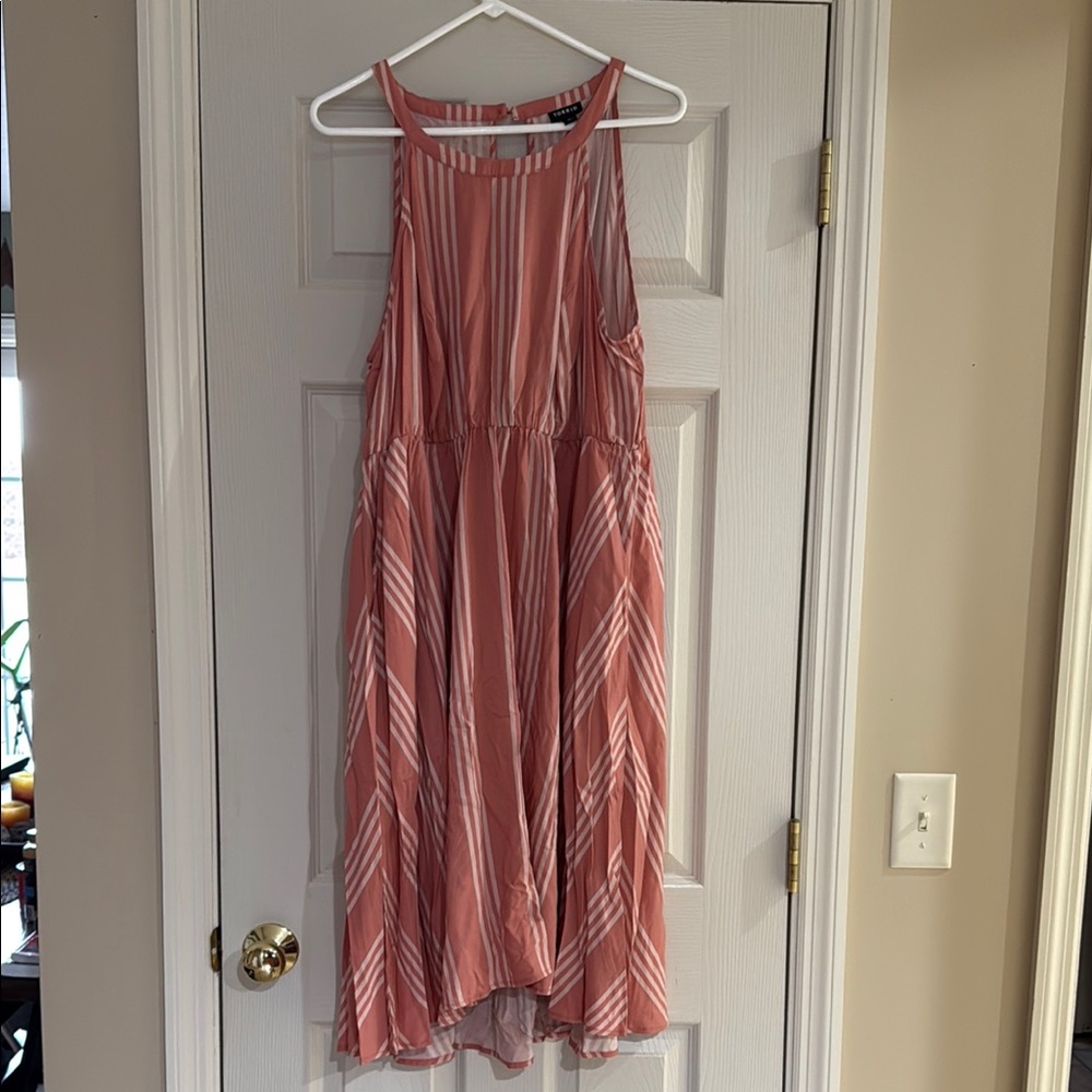 Striped Pink Sleeveless Dress torrid size 1